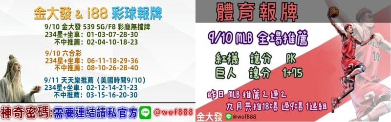 539報牌+運彩分析