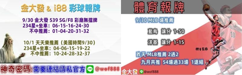 539報牌+運彩分析